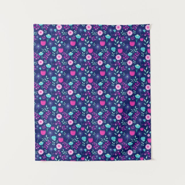 Cute floral pattern background tapestry (Front)