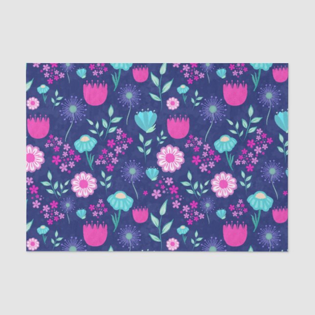 Cute floral pattern background tissue paper (Front)