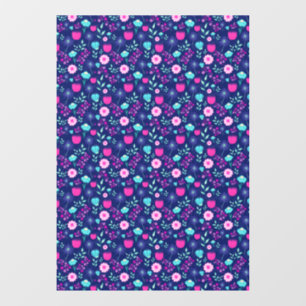 Cute floral pattern background window cling