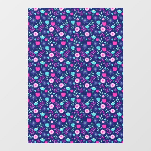 Cute floral pattern background window cling (Sheet)
