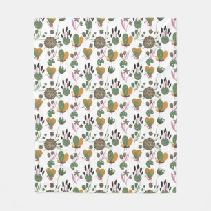 Cute Floral Pattern Fleece Blanket