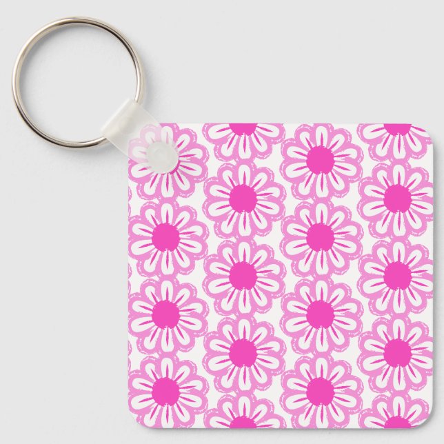 Cute Floral Pattern Key Ring (Front)