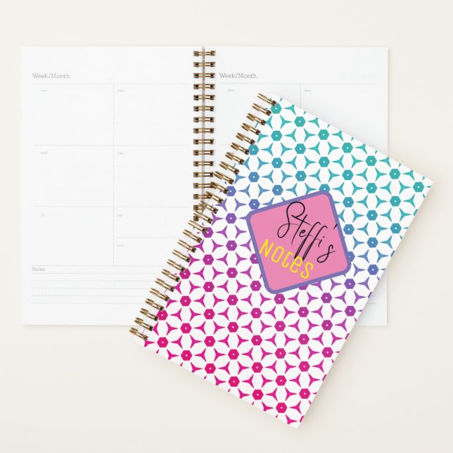 Cute floral pattern personalised planner (Display)