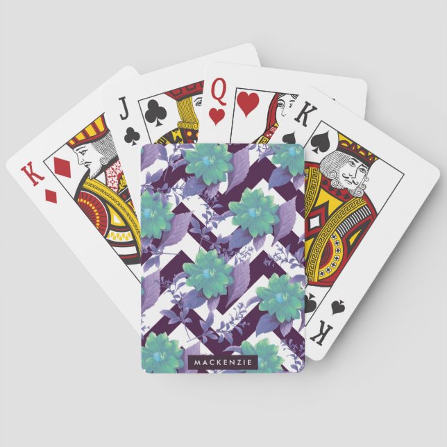 Cute Floral Pattern Playing Cards (Back)
