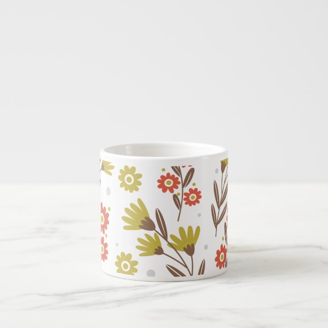 Cute floral pattern, seamless background. espresso cup (Front)