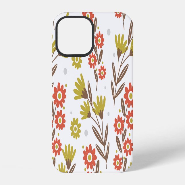 Cute floral pattern, seamless background. iPhone case (Back)