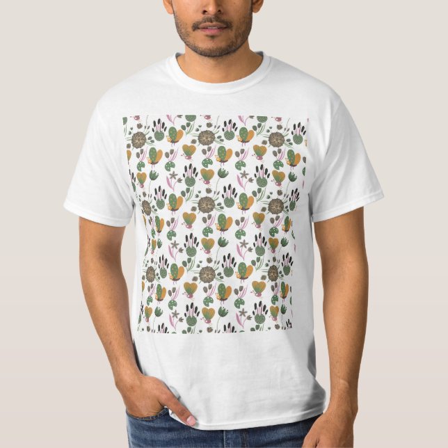 Cute Floral Pattern T-Shirt (Front)