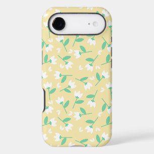 Cute Floral Pattern with White Flowers on Yellow