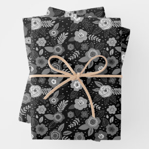cute floral pattern wrapping paper sheet