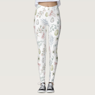 Cute Floral Patterned Easter  Leggings