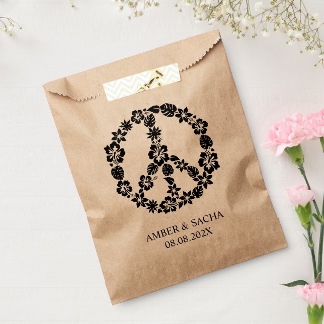Cute Floral Peace Sign Luau Party Favour Gift Bag (Sealed)