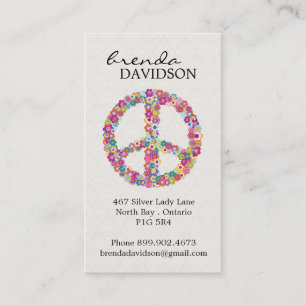 Cute Floral Peace Sign Profile / Calling Card