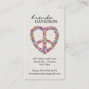 Cute Floral Peace Sign Profile / Calling Card