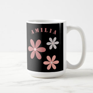 Cute Floral Personalised Name Coffee Mug