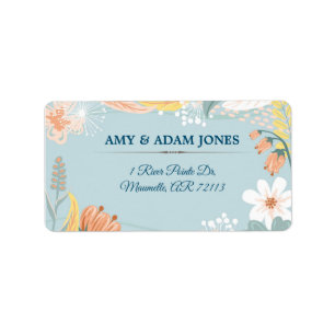 Cute floral  personalised return address label