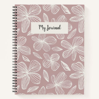 Cute Floral Pink Monogram  Notebook