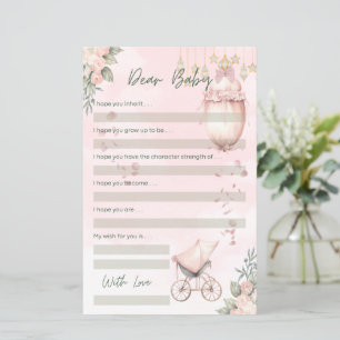 Cute Floral Pink Shower Game Dear Baby Wishes