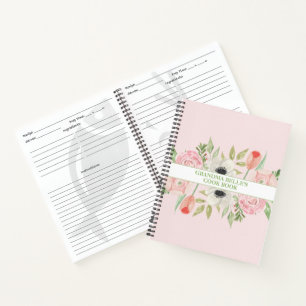 Cute Floral & Polka Dot Personalised Recipe Notebook