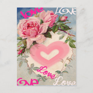 cute floral post card,love postcard