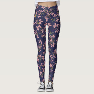 Cute Floral Purple Leggings