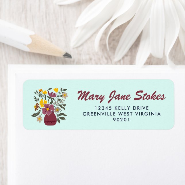 Cute Floral Return Address Label | Personalised  (Insitu)