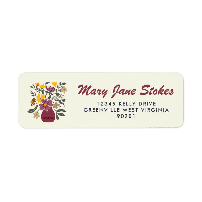 Cute Floral Return Address Label | Personalised  (Front)