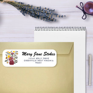 Cute Floral Return Address Label Personalised