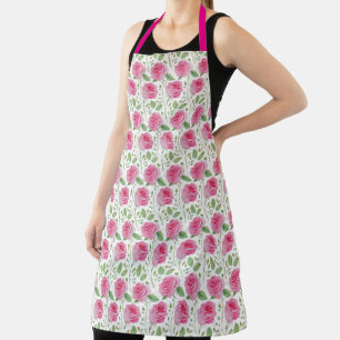 Cute, floral/rose repeating pattern apron