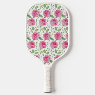 Cute, floral/rose repeating pattern pickleball paddle