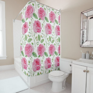 Cute, floral/rose repeating pattern shower curtain