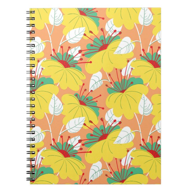 Cute floral seamless pattern. Background with hand Notebook (Front)