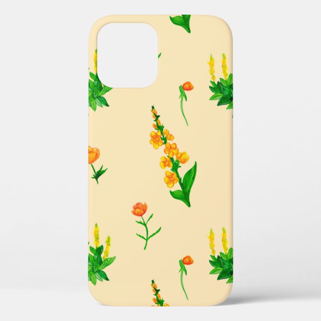 Cute floral seamless pattern with hand-drawn illus Case-Mate iPhone case (Back)