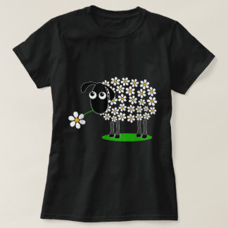 Cute Floral Sheep Design T-Shirt