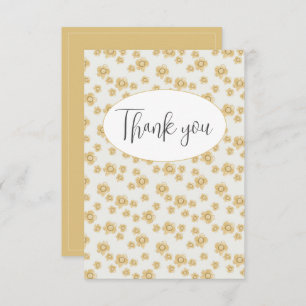 Cute Floral Simple Flat Thank You Card