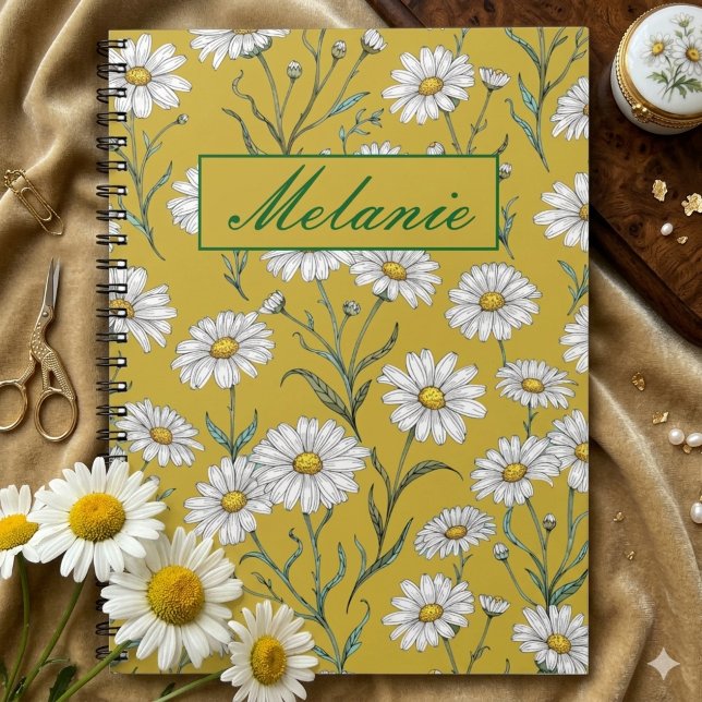 Cute Floral Spring Daisy Personalised Notebook (Creator Uploaded)