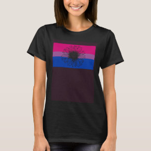 Cute Floral Sunflower Gay Bisexual Pride Flag Girl T-Shirt
