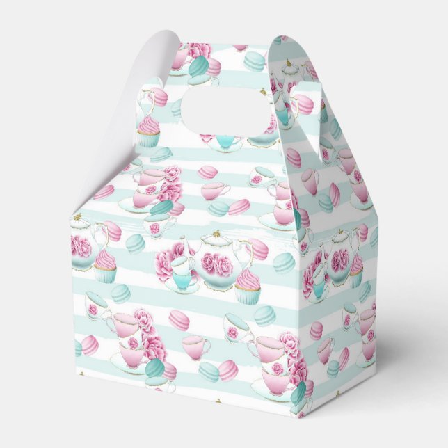 Cute floral tea party favour box (Front Side)