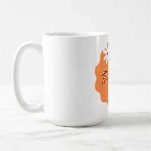 Cute Floral Thank You Retro Orange Aesthetic Busin Coffee Mug