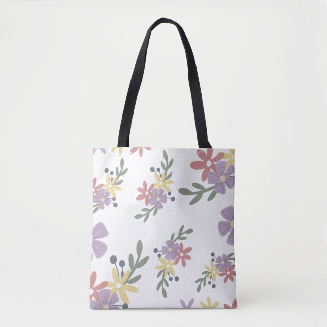 Cute floral tote bag  (Front)