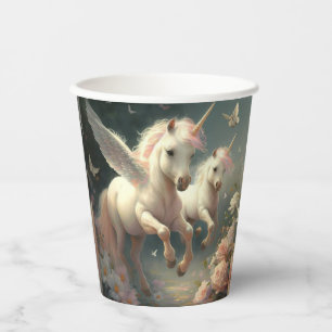 Cute floral Unicorns flying little pony Paper Cu Cups
