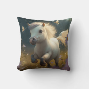 Cute floral Unicorns flying little pony  Throw Pil Cushion