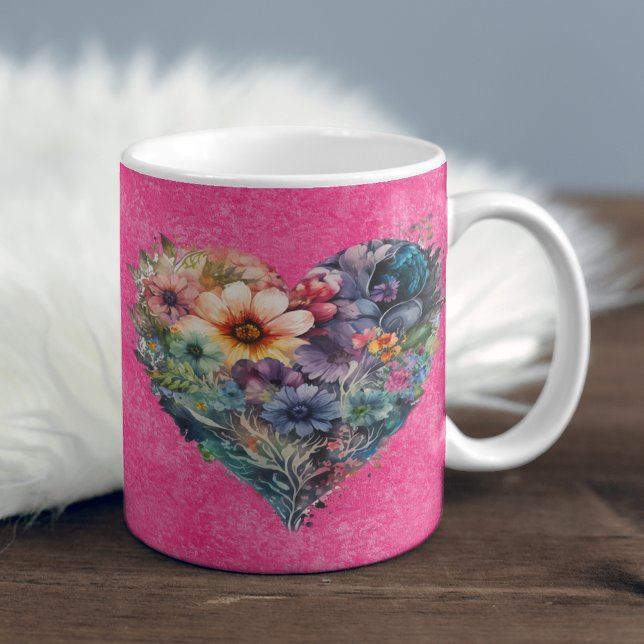 Cute Floral Valentines Day Personalised Coffee Mug (Creator Uploaded)