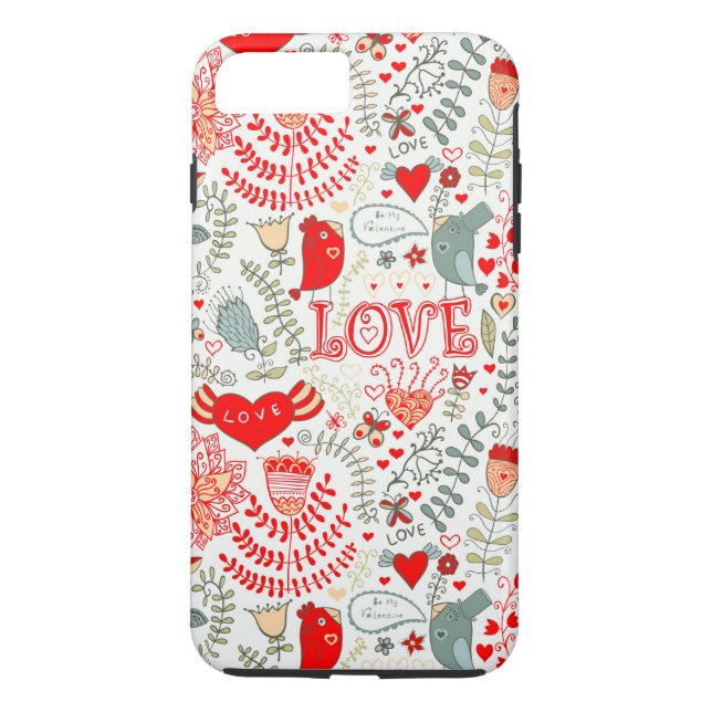 Cute Floral Valentines Design Case-Mate iPhone Case (Back)