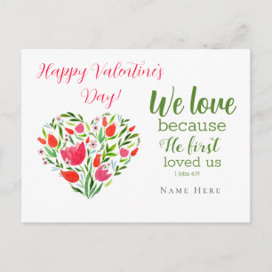 Cute Floral Valentine's Postcard