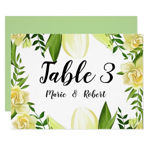 Image of Cute Floral Wedding Table Number Card