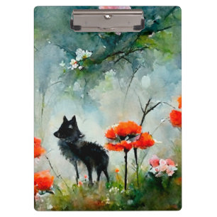 Cute floral wild animal   clipboard
