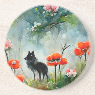 Cute floral wild animal coaster