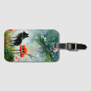 Cute floral wild animal  luggage tag