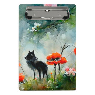 Cute floral wild animal  mini  clipboard