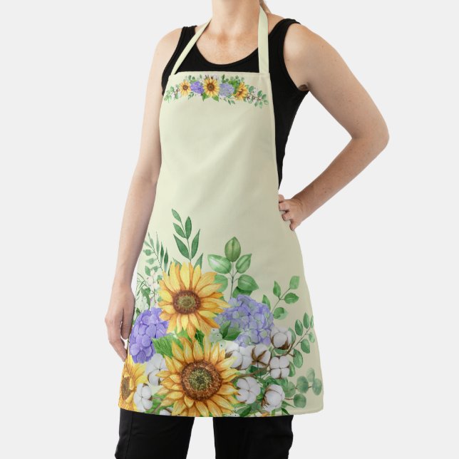 Cute Floral Women's Medium All Over Print Apron (Insitu)